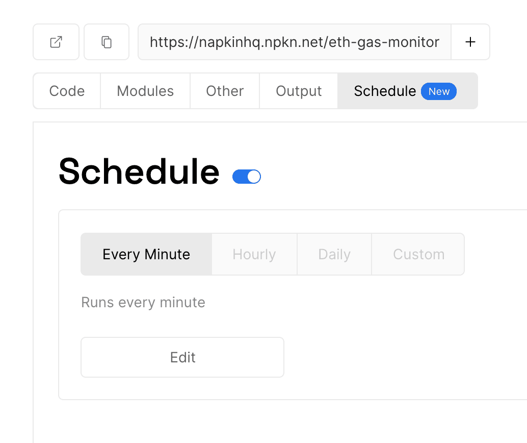 napkin schedule ui