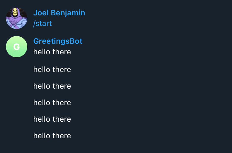 Napkin scheduling demo. Bot sends message every minute
