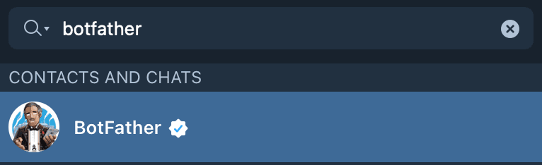 Search for @botfather bot on telegram