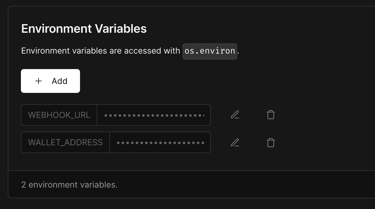 environment variables
