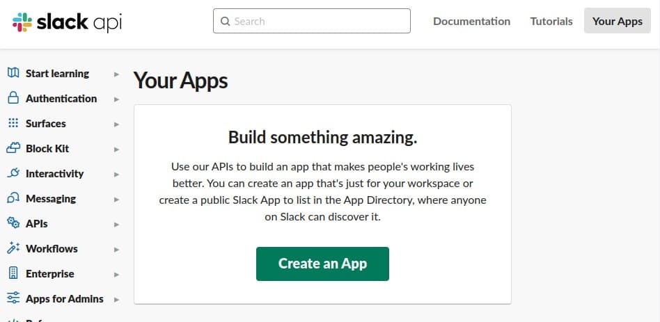 Create a Slack app