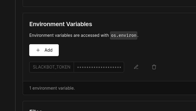 Adding an environment variable to Napkin