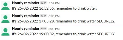 Scheduled Slack message