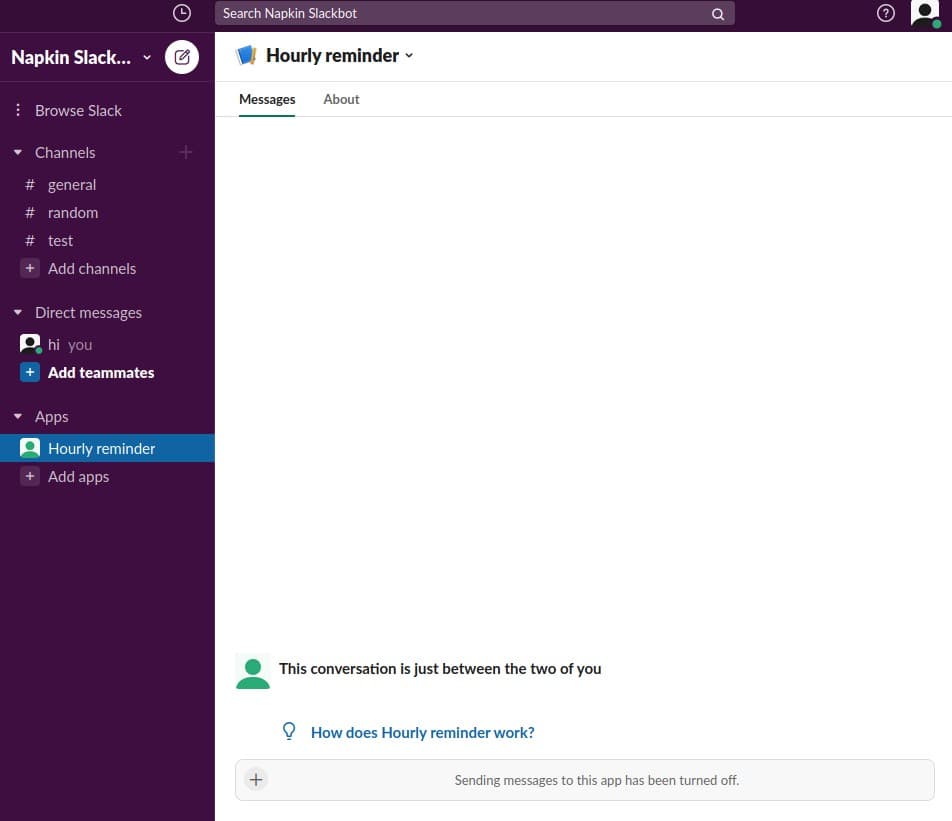 Installed Slack bot