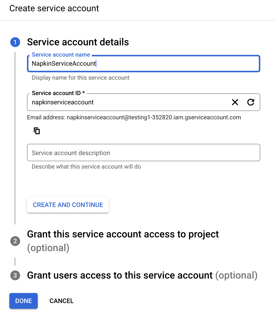 create-service-account